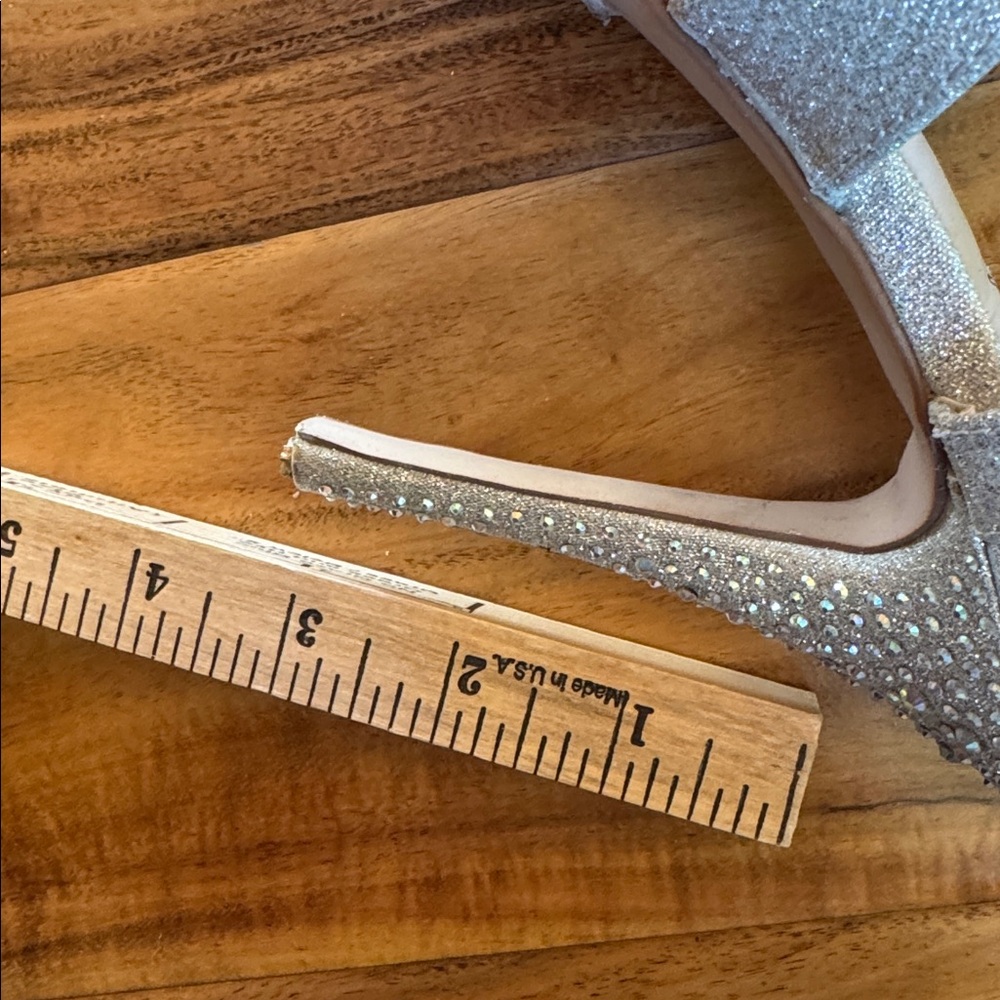 Camille La Vie Silver Glitter Strappy Heels - Picture 10 of 10